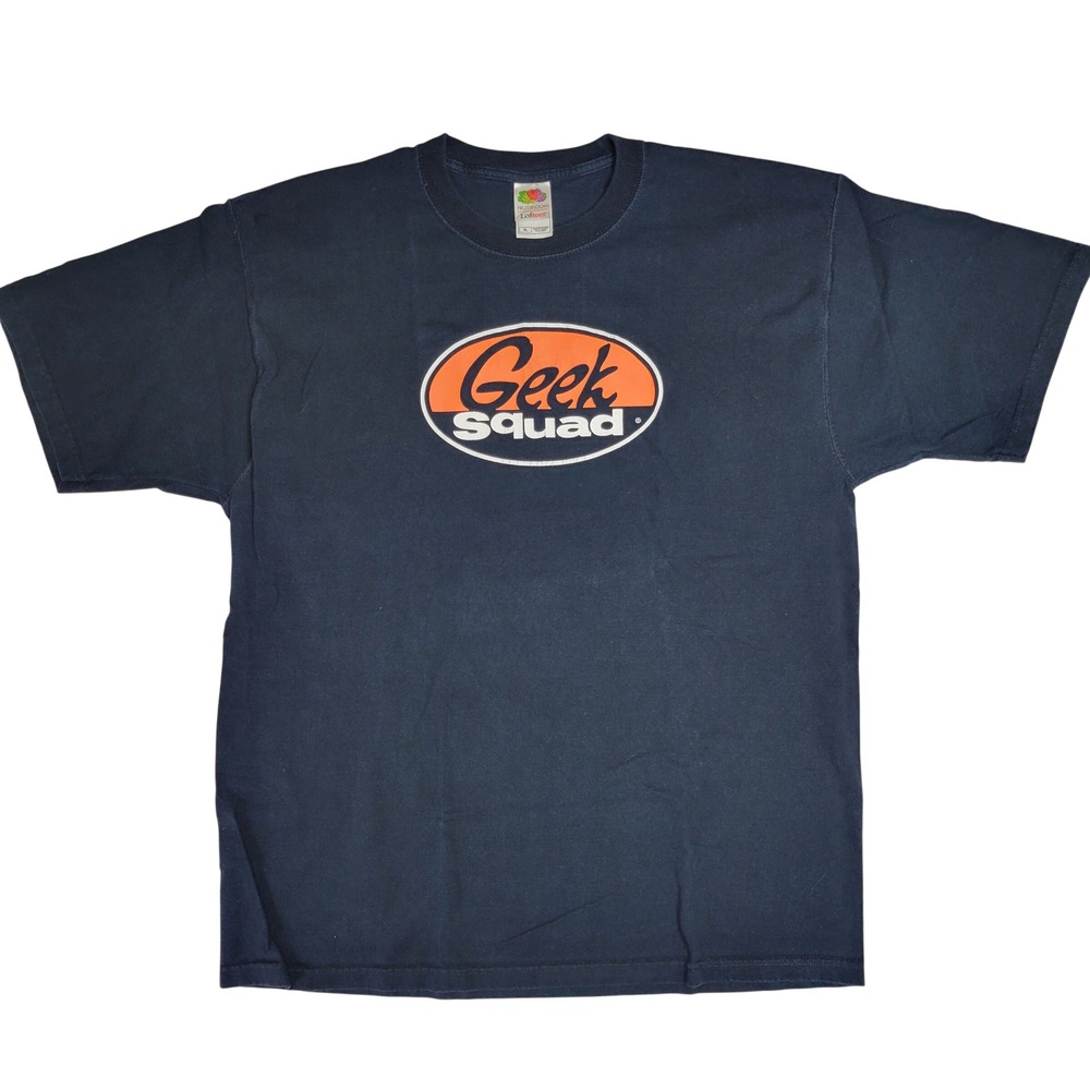 Vintage Geek Squad T Shirt Men's XL Black Short Sleeve‎ Cotton Tee